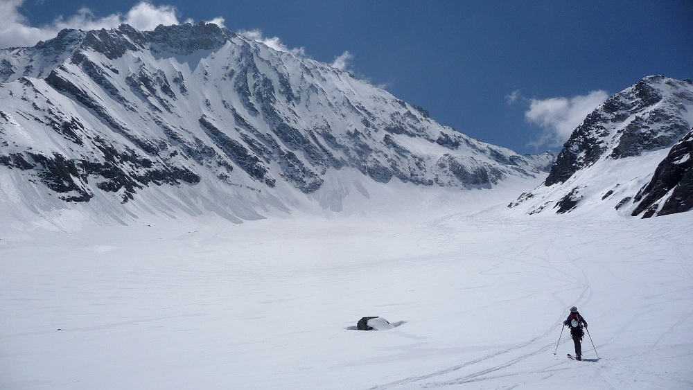 Glacier de la Mahure : Grands espaces, sous la face N de la Parrachée