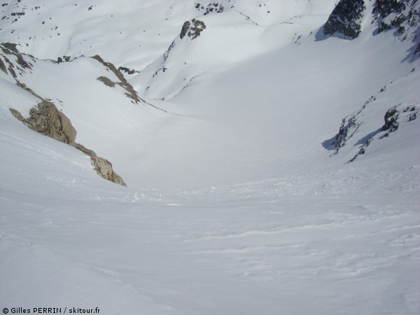 #2 glacier Ambin vu d glacier Ambin vu d'en haut : bascule dans la pente en S4 dans le glacier d'Ambin