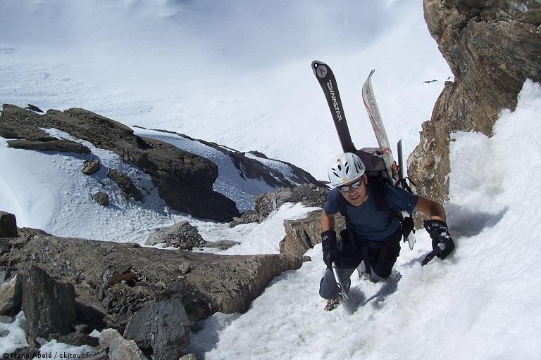 Jonction couloir / face : Un des passages techniques