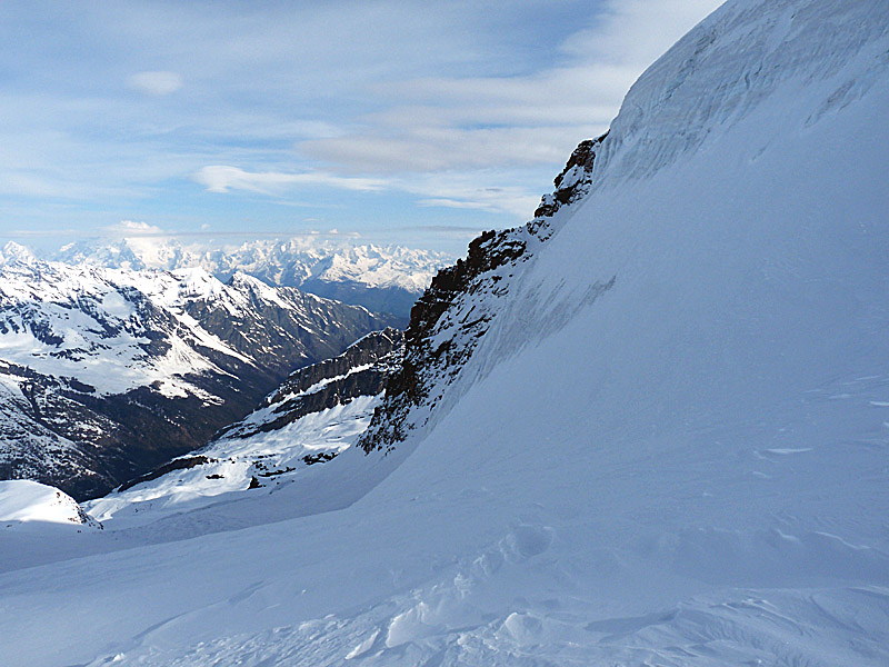 De la glace : Un peu de glace, au fond le Mt Blanc