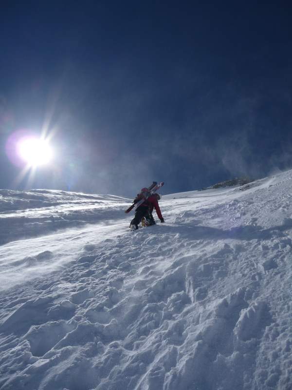 #3 Grde Ciamarella : Remontée de la face dans les spindrifts Grde Ciamarella : Remontée de la face dans les spindrifts