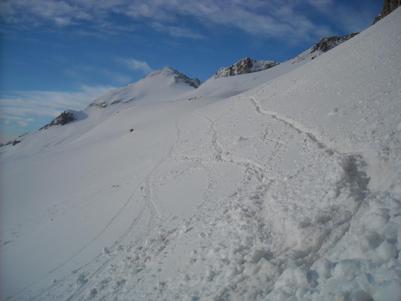 Glacier : Sur le glacier, le sommt en vue