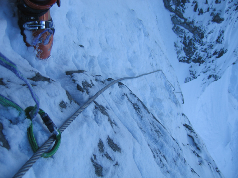 Cable du Col des ecrins : Des conditions bien hivernales