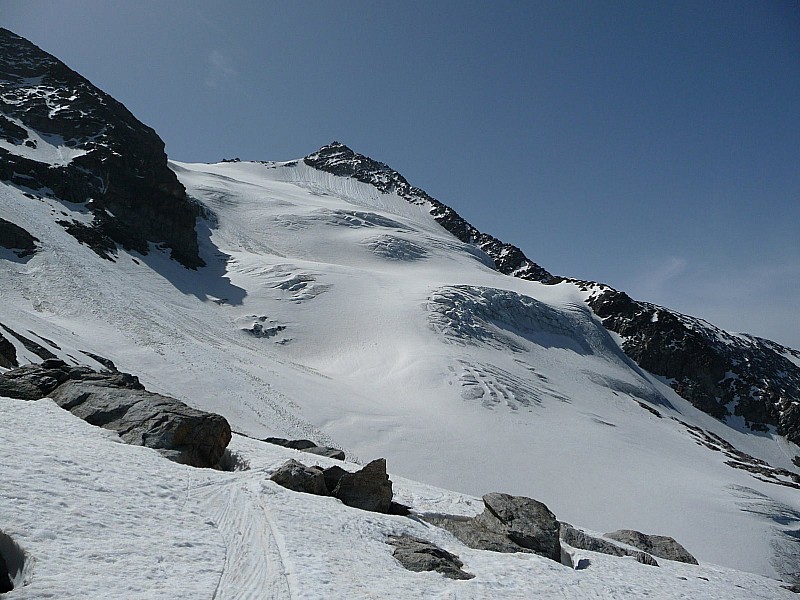 #4 Vue du glacier d Vue du glacier d'Armencette : Tout le glacier passe très bien. Une fois qu'on commence à tirer, ça se gate