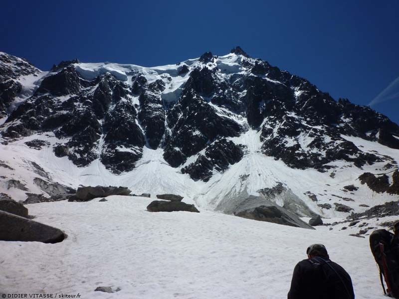 Vue d'ensemble : sous l'aiguille du midi