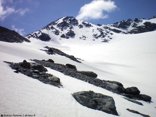 #12 Secteur glacier du Bouchet : retour : entre les cols Pierre Lory et du Bouchet Secteur glacier du Bouchet : retour : entre les cols Pierre Lory et du Bouchet
