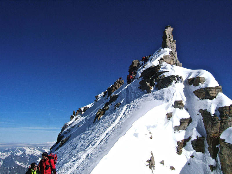 #19 Grand Paradis : Il va falloir laisser les skis pour les crampons. Grand Paradis : Il va falloir laisser les skis pour les crampons.