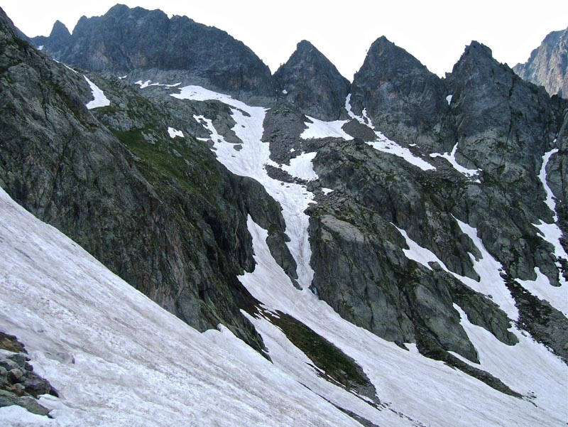 GELAS : Couloir de l'itinéraire de la Cime Cabret ne passera plus longtemps.