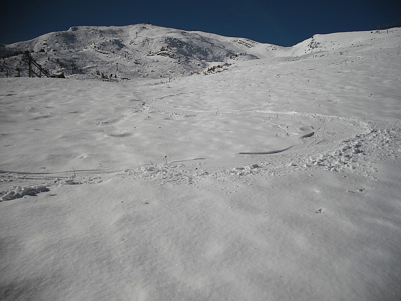 avant les mélèzes : neige transfo dans le bas...