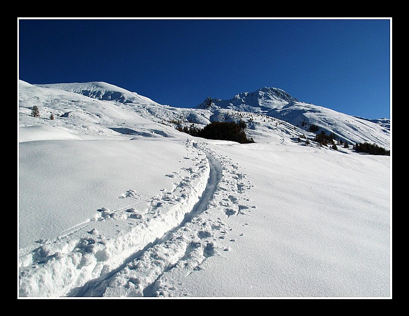 #2 Dans la trace : Dans la trace, avec vue sur le sommet du Grand Queyras Dans la trace : Dans la trace, avec vue sur le sommet du Grand Queyras