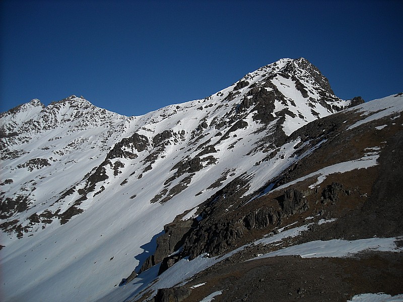 point coté 2882 : le couloir de la variante skié au printemps dernier