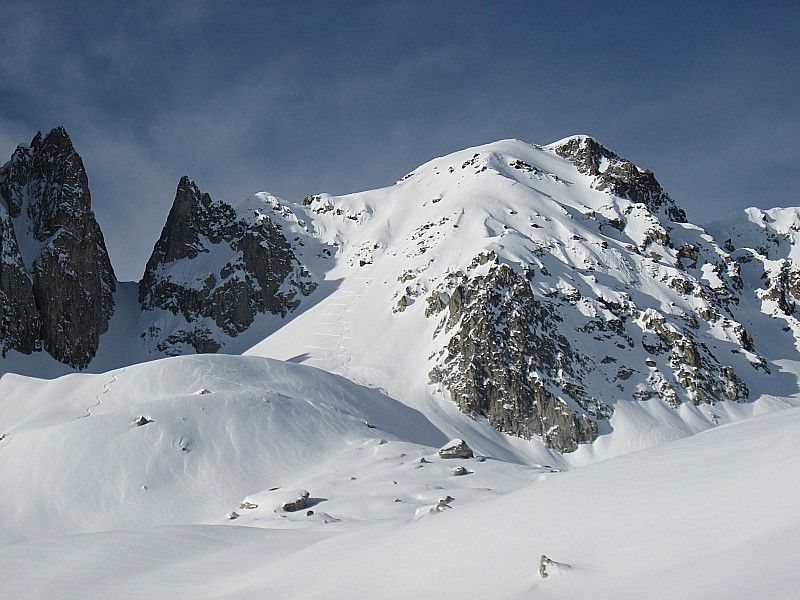 #4 Aiguille de la Balme : Mes traces de montée/descente jusqu Aiguille de la Balme : Mes traces de montée/descente jusqu'au niveau du petit couloir d'accès au sommet de l'aiguille de la Balme