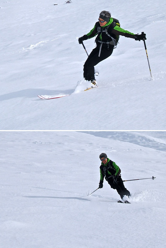 #9 Gorfi : Monique en action, dans une neige légèrement humide. Gorfi : Monique en action, dans une neige légèrement humide.