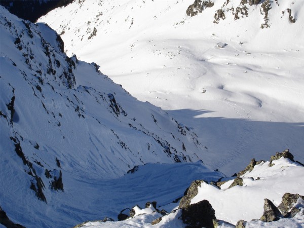 #1 Couloir : Le couloir vu du haut, avec les passages de la veille Couloir : Le couloir vu du haut, avec les passages de la veille