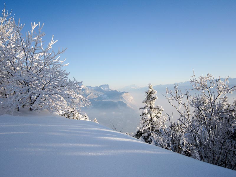 Vue sur la Chartreuse : La Chartreuse et le Mont Blanc se réveillent