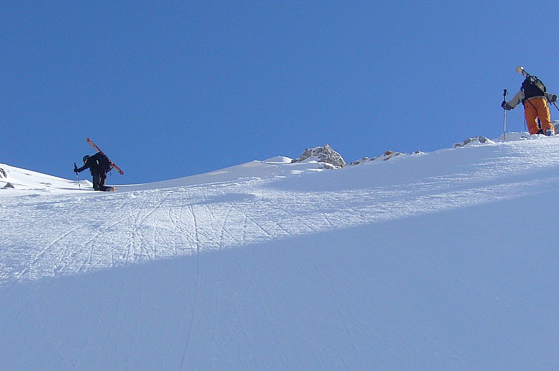 #5 Couloir Chauchefoin : En haut du couloir avec le soleil Couloir Chauchefoin : En haut du couloir avec le soleil
