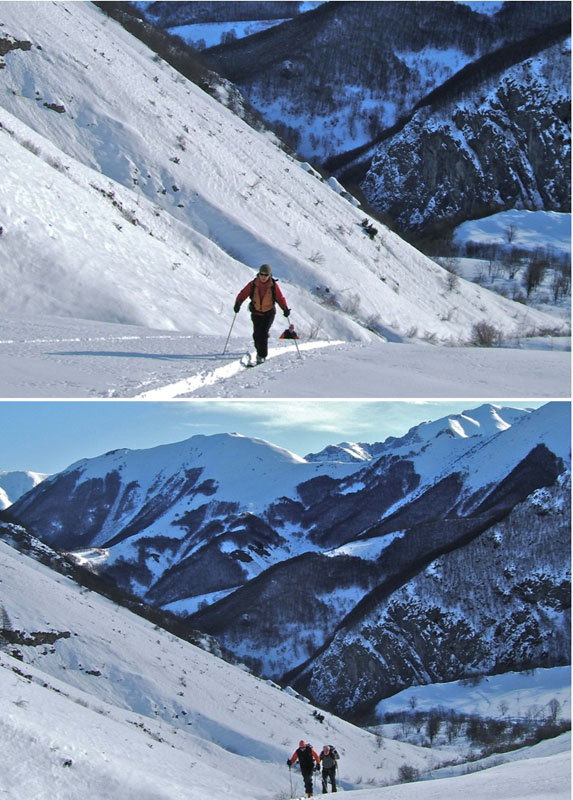 Pianard : Belle montée avec Mte Vecchio en fond.