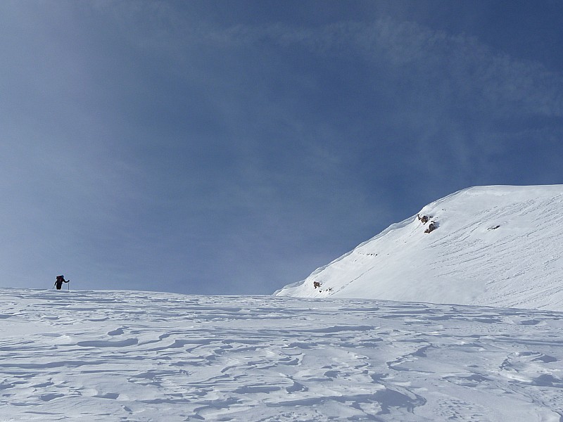 Tête de Clotinaille : Sur l'arête travail du vent