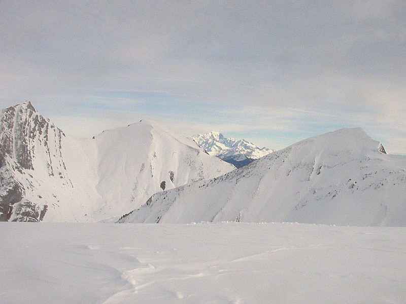 Vue coté Nord : Pécloz, Armène, Mont Blanc, Arces