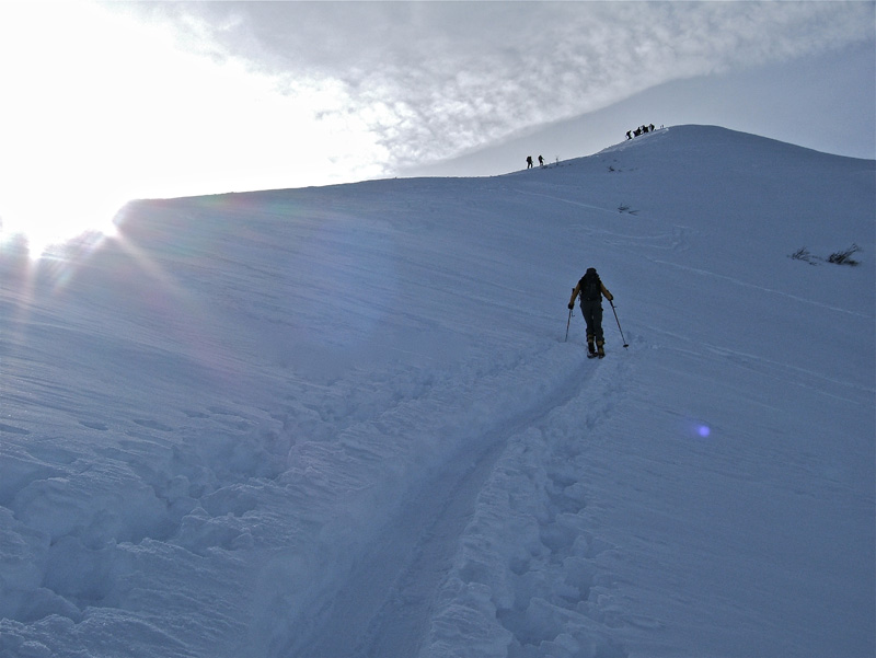 Punta Del Van : Monique sur la crête.