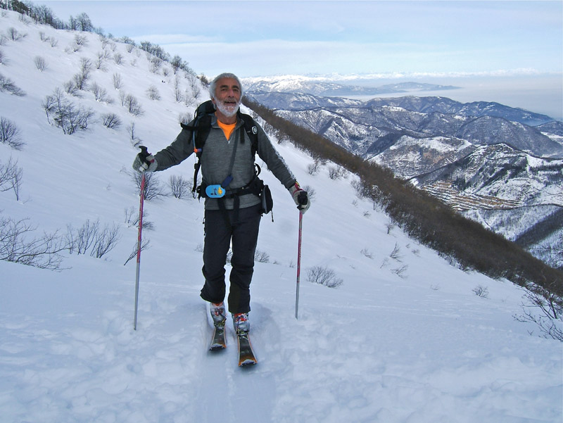 Punta Del Van : JP pose au cours de la montée.