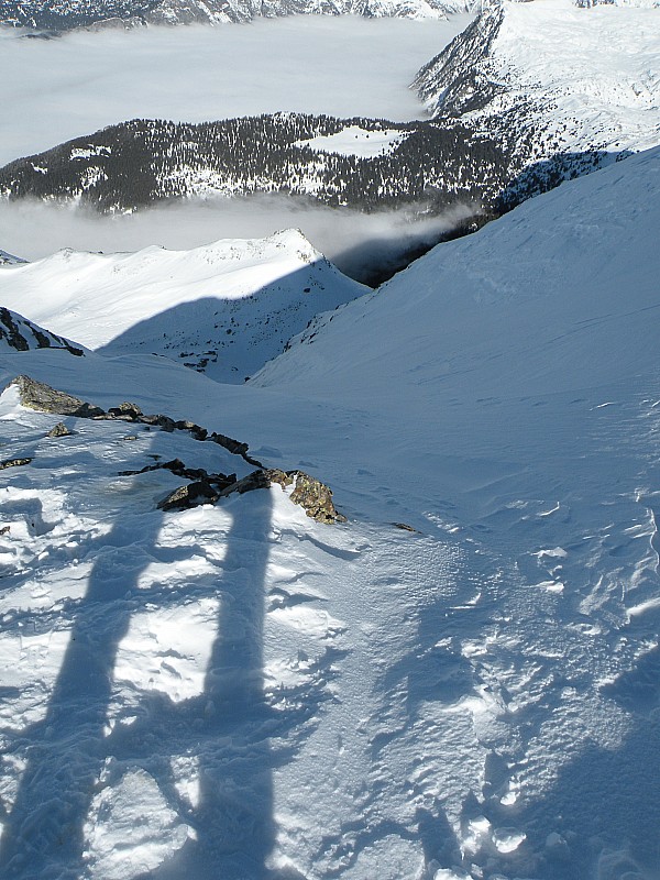#7 Le début du couloir nord, on croit que c Le début du couloir nord, on croit que c'est poudreux, et bien non.....