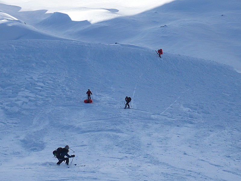 #3 première partie : zone d première partie : zone d'arrêt pour Etienne juste avant la rupture de pente et le déclenchement de la deuxième plaque