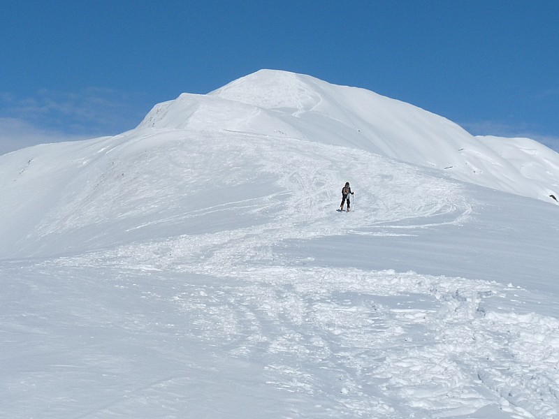Le sommet est en vue : Des hordes de skieurs sont déjà passées par là....
