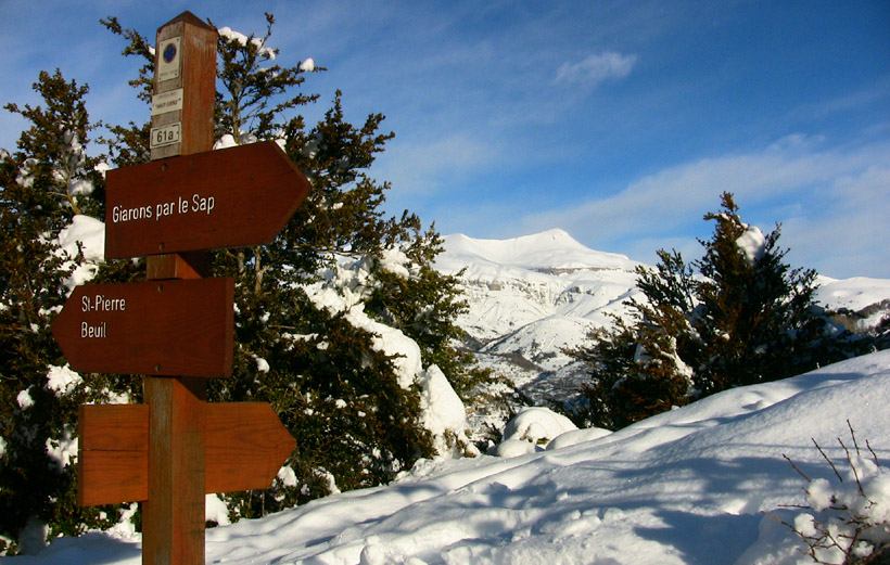 #2 Balise 61a - Montée au Pommier, le Mt Mounier en A/R plan Balise 61a - Montée au Pommier, le Mt Mounier en A/R plan