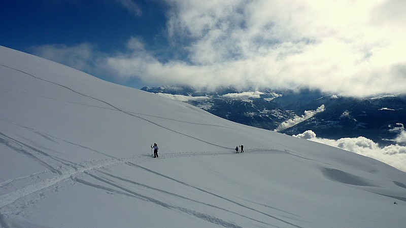 #2 Rosset 3 : en traversée au dessous des chalets du Mont Rosset Rosset 3 : en traversée au dessous des chalets du Mont Rosset