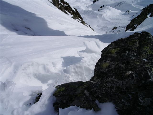 Près pour la descente : Neige très dure (quelques passages glacés) mais ce n'est pas très long