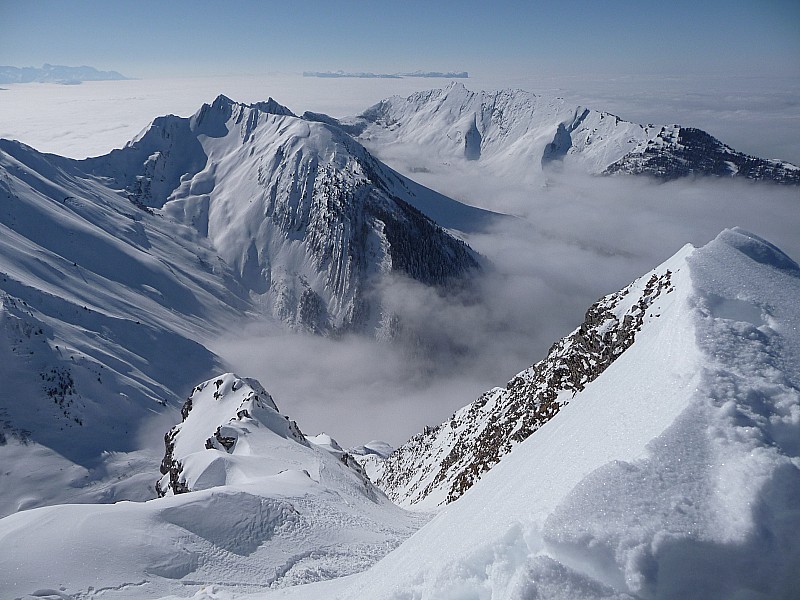 #5 soleil : depuis le sommet du couloir ,sur l soleil : depuis le sommet du couloir ,sur l'arète