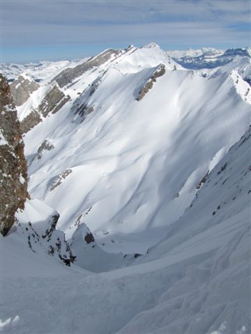 #7 Blonnière : Pte de la Blonnière depuis le haut du couloir Combaz Blonnière : Pte de la Blonnière depuis le haut du couloir Combaz