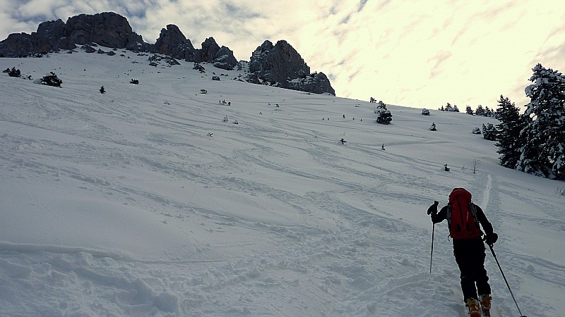 #1 Mallissard 1 : la pente SO qui mène aux falaises Ouest des Lances Mallissard 1 : la pente SO qui mène aux falaises Ouest des Lances