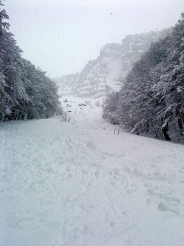 #1 Rochers de Chalves : la coulée partie du sommet une petite heure plus tot Rochers de Chalves : la coulée partie du sommet une petite heure plus tot