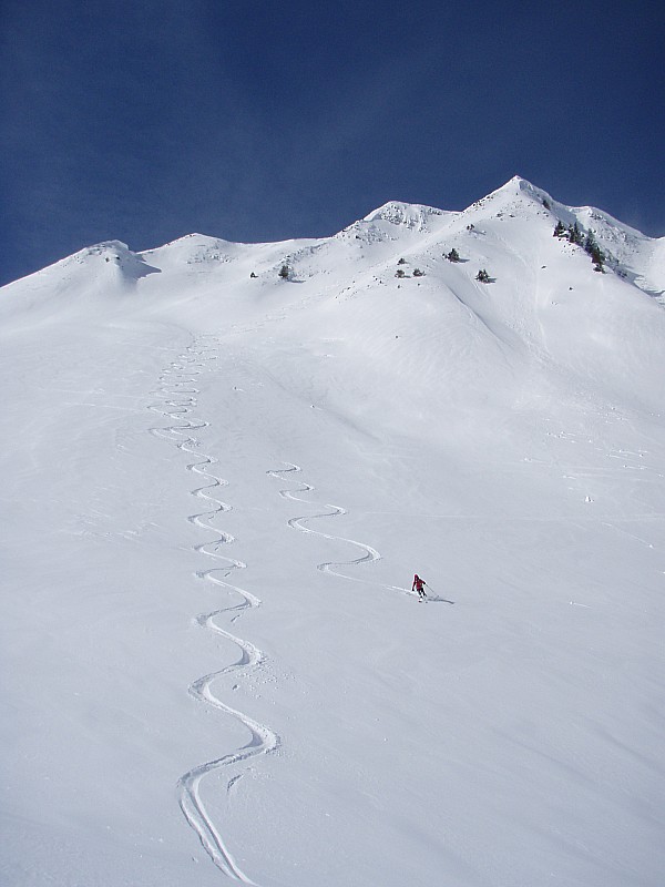 #3 Couloir E : Julie s Couloir E : Julie s'éclate dans le bas du couloir...
Pure poudreuse !