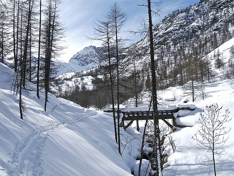 #18 Cassin : La passerelle à 1600m. Cassin : La passerelle à 1600m.