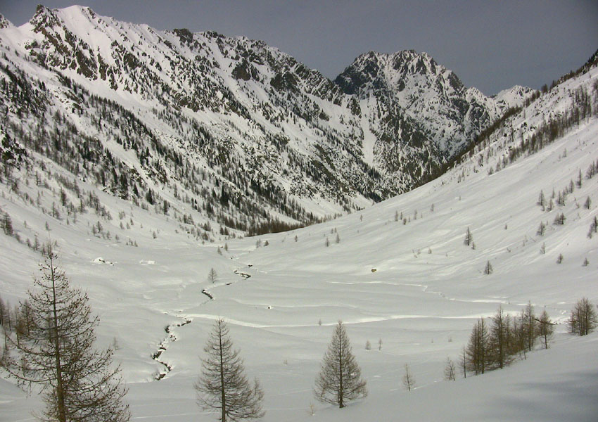 Pian del Ré - 1800m,  fin de la première descente