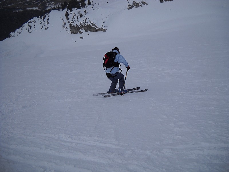 Colombier : Première descente avec les skis K2. Ca change!