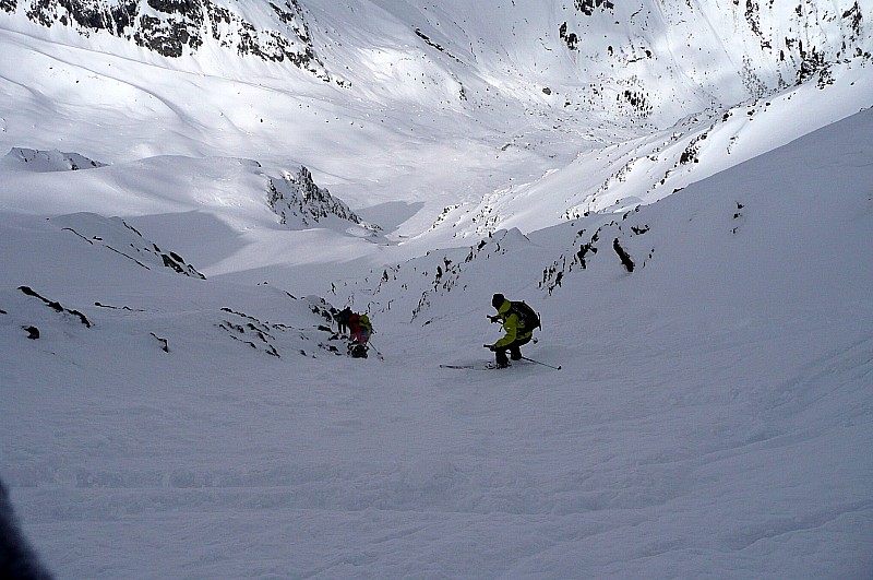 face Nord Sambuis : Début de la descente, Greg