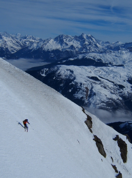 Mick à l'assaut du couloir : Sur fond de Grande Casse.