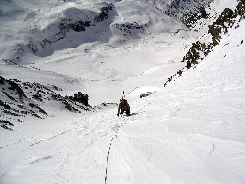 Couloir SW : Remontée du couloir SW