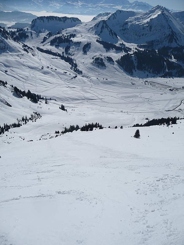 #3 début de la descente : pente de descente vue d début de la descente : pente de descente vue d'en haut