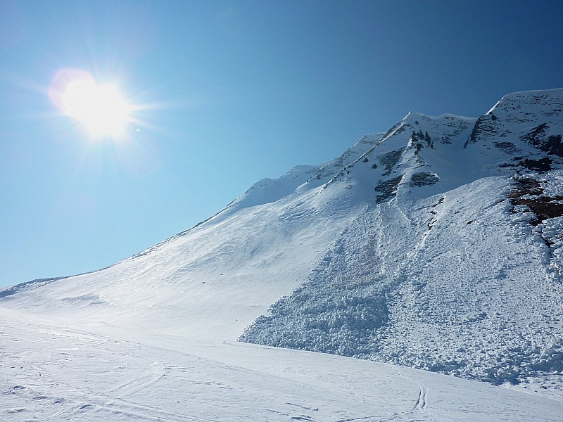 #6 couloir E de Sullens : Le bas du couloir au N du sommet bien ravagé par les avalanches couloir E de Sullens : Le bas du couloir au N du sommet bien ravagé par les avalanches