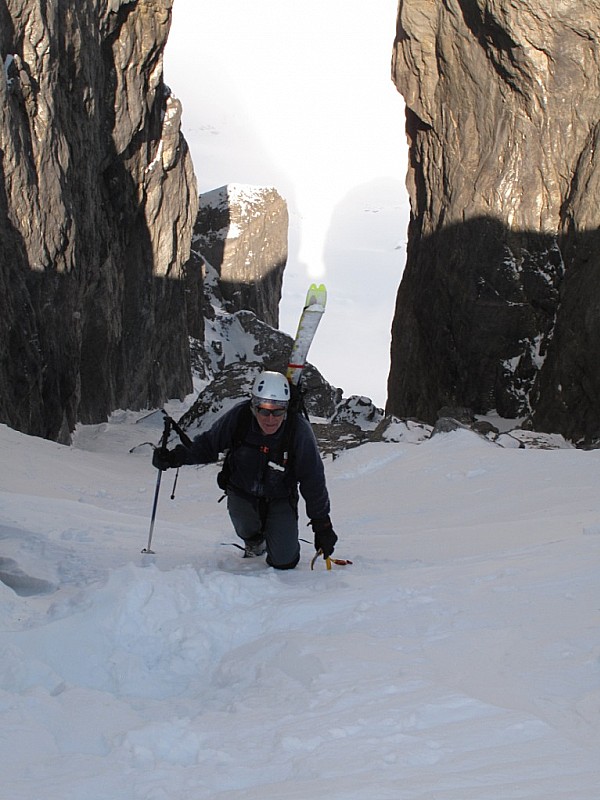 #4 Couloir de la Mitraille : Dans le dernier ressaut. Couloir de la Mitraille : Dans le dernier ressaut.