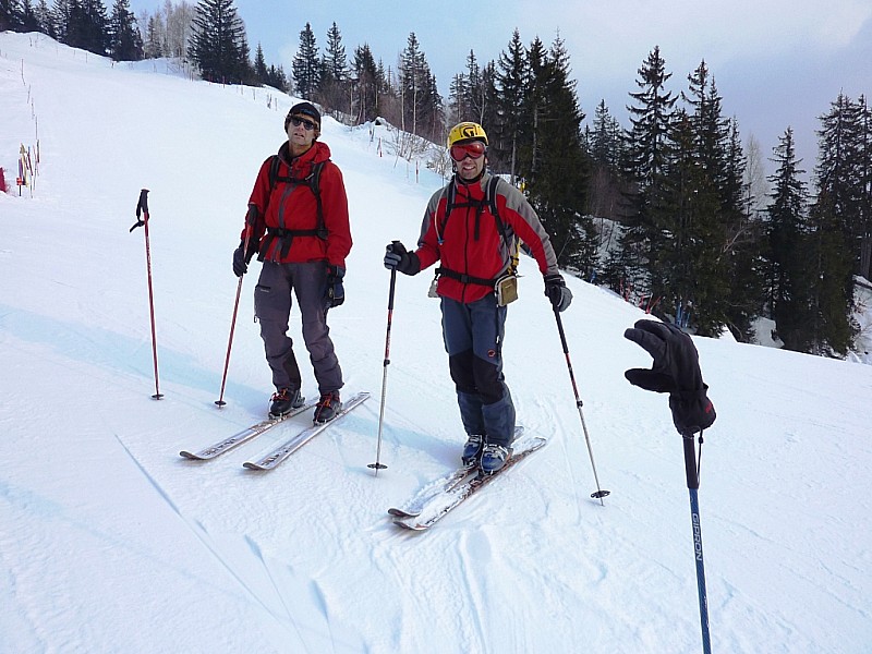 #14 Couloir de la Mitraille : Fin d Couloir de la Mitraille : Fin d'une belle bambée. On dirait que Laurent commence à avoir un peu sommeil (travail de nuit oblige après avoir fait le Mt Oreb la veille !!!)