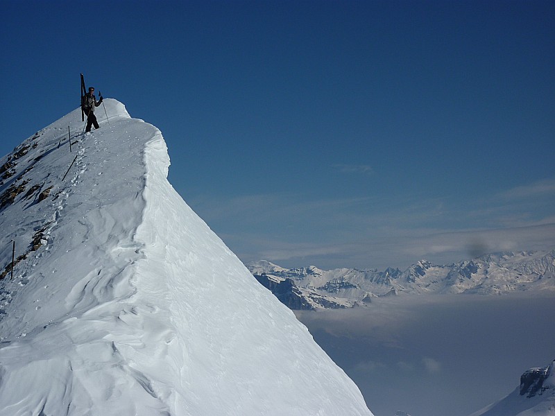 #6 couloir notre dame : arrivée au sommet couloir notre dame : arrivée au sommet