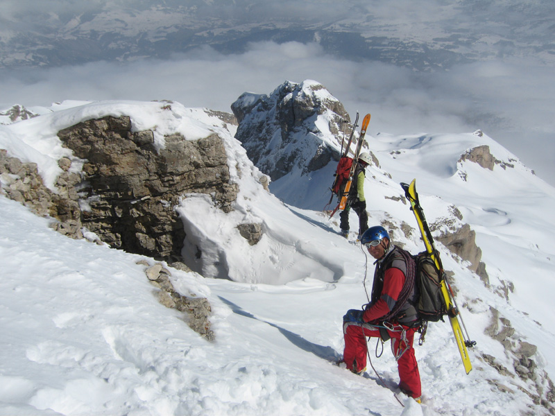 #15 descente de l descente de l'arête : Un peu de désescalade pour atteindre la pente