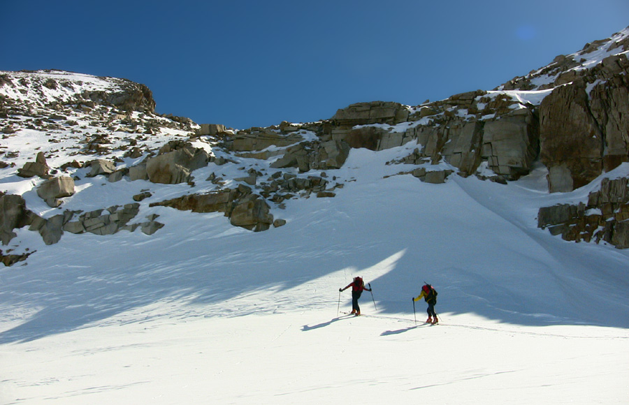 Petit passage rocheux pour accéder à la face ouest de la Trésenta