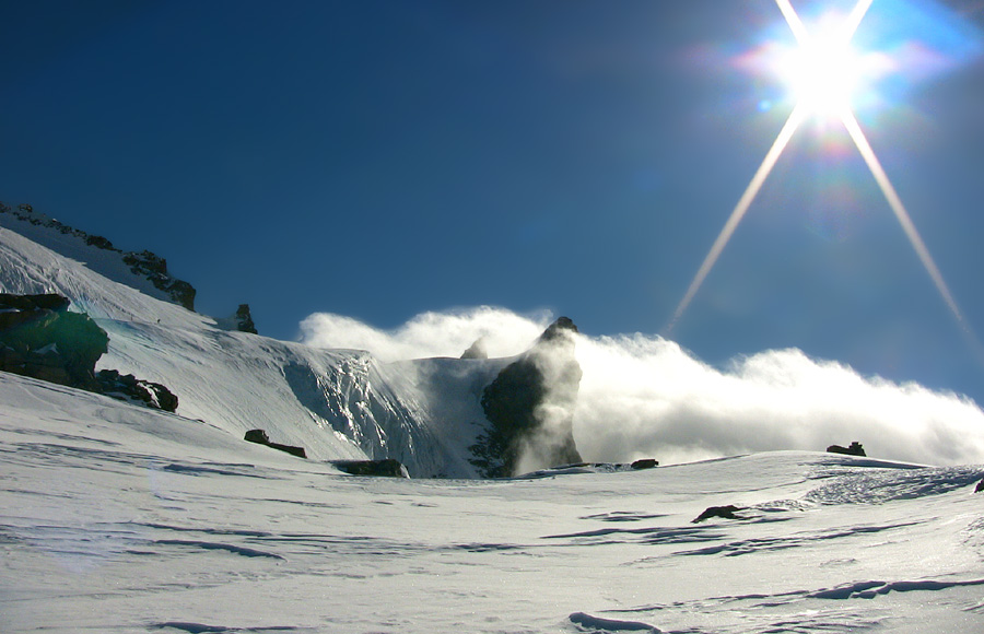 Sous le Becca du Moncorvé vers 3600m, enfin au soleil